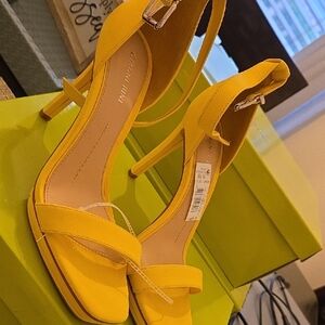 Gianvito Rossi Yellow High Heel Slingback Sandals